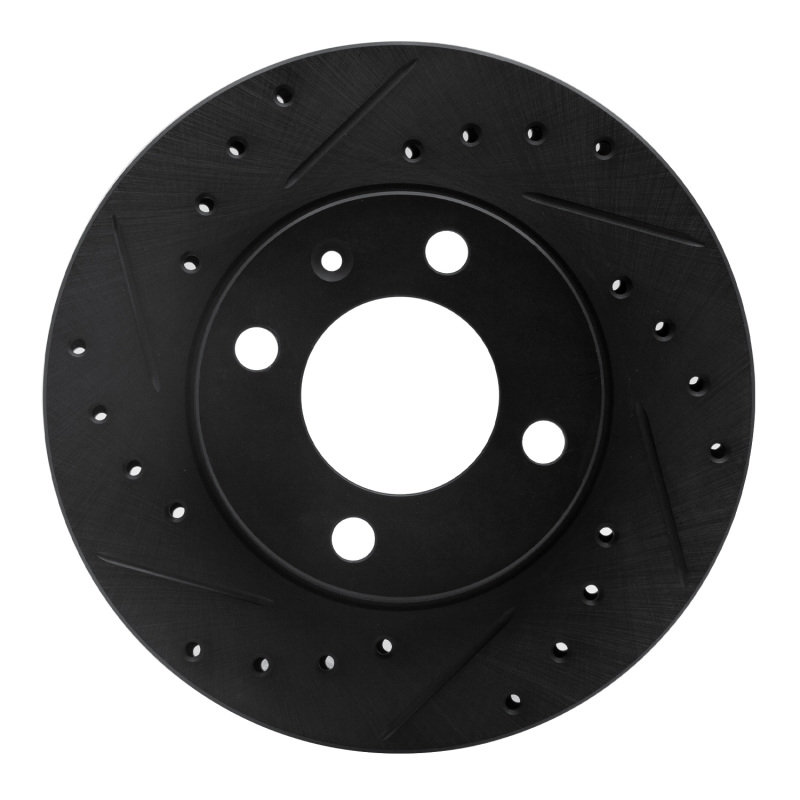 Audi 4000 Brake Rotor (1) - Front Left - R1 Concepts - Drilled & Slotted - Black - `80-`08